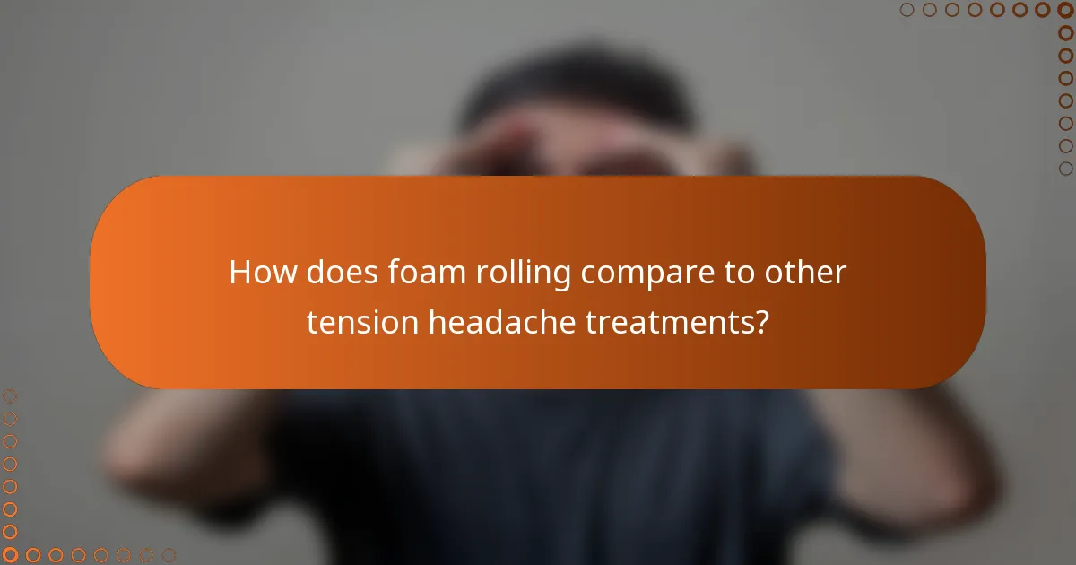How does foam rolling compare to other tension headache treatments?